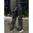Vintage Men's Korean Denim Pants Y2K Cltohes Streetwear Printed Patchwork Male Baggy Jeans Straight Trousers