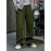 Men's Casual Drawstring Pants - Mid-Waist, Straight Leg, Solid Color Ribbed Design, Polyester Blend, Machine Washable