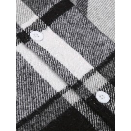 Mens Flannel Shirt Long Sleeve Plaid Jacket Casual Button Down Shirts Shacket