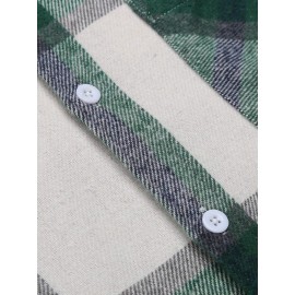 Mens Flannel Shirt Long Sleeve Plaid Jacket Casual Button Down Shirts Shacket