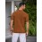 Men'S Summer Casual Knit Button-Down Lapel Shirts - Regular Fit, Slight Stretch Fabric, Solid Color Short Sleeve Casual Shirt with Button Detail