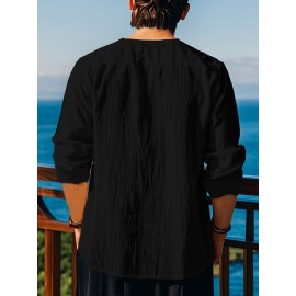 European And American Four Season Loose Fitting Pullover Retro Ethnic Style Casual Stand Up Collar Shirt