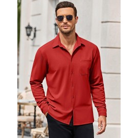Men's Oxford Shirt Long Sleeve Dress Shirts Casual Button Down Shirts Regular Fit