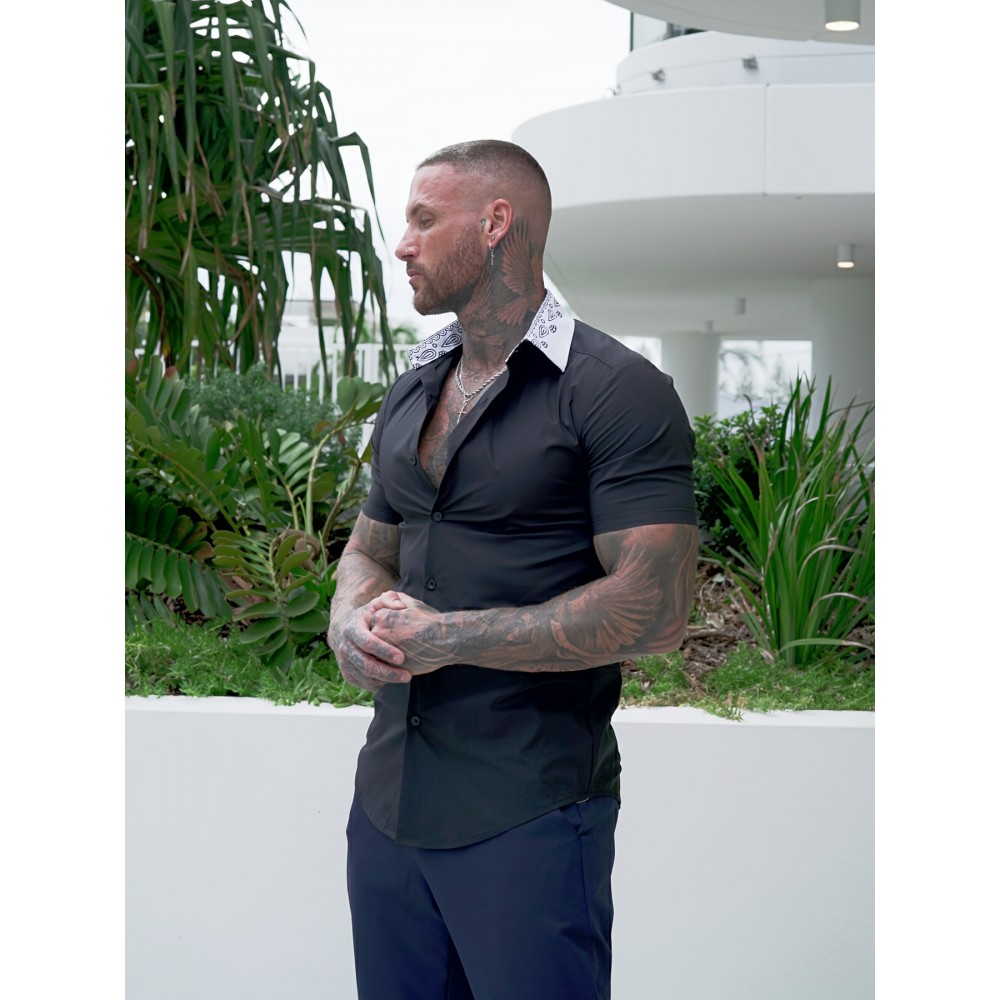 Solid Color Men's Casual Short Sleeve Shirt, Men's Shirt For Summer, Tops For Men