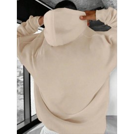 ME VS ME Print, Men's Casual and Cozy Hoodies, Trendy Long Sleeve Hooded Sweatshirt, Casual Versatile Top for Autumn Winter