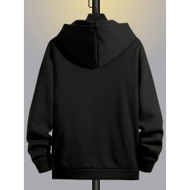 Men's Fashion Cross Print Long Sleeve Hoodie - Classic Zip-Up Design, Casual Style, Ideal For Fall And Winter
