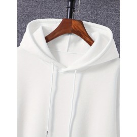 Men's Casual Hoodie with Unique Print Design - Soft Polyester, Machine Washable, Loose Fit Pullover with Kangaroo Pocket