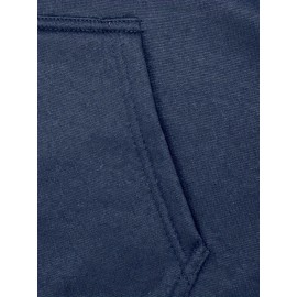 Men's Color Block Hoodie with Kangaroo Pocket and Drawstring - Comfortable and Stylish Sweatshirt for Spring and Fall